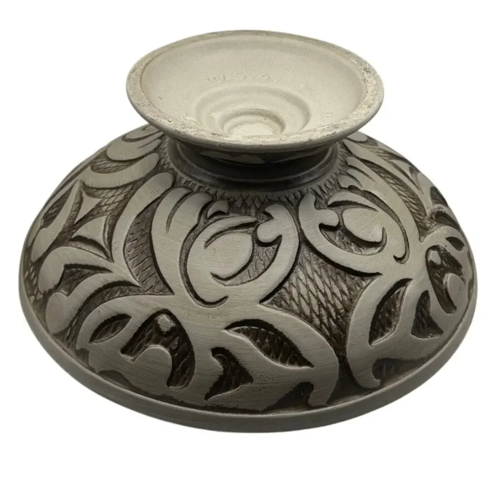 California Art Pottery Pedestal Bowl R-192 USA Drip Glaze Textured Vintage MCM
